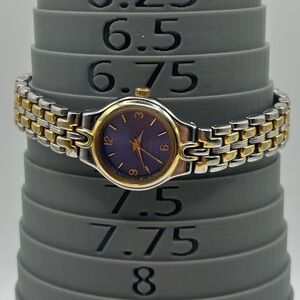 Two-Tone Women's Bracelet Quartz Watch with Blue Dial, Japan Movement